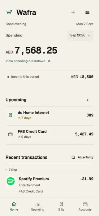 Wafra app home screen with demonstration data